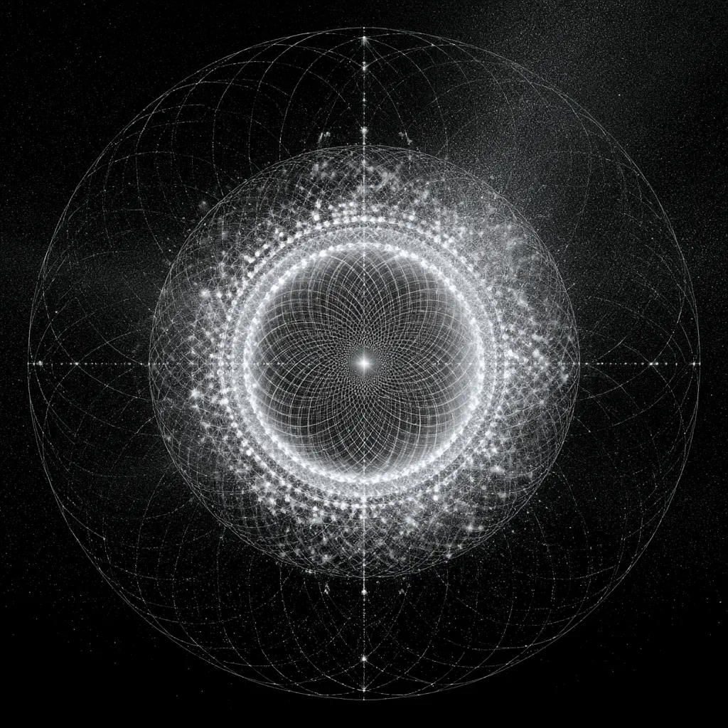 Composición de luz y geometría inspirada en la regeneración celular