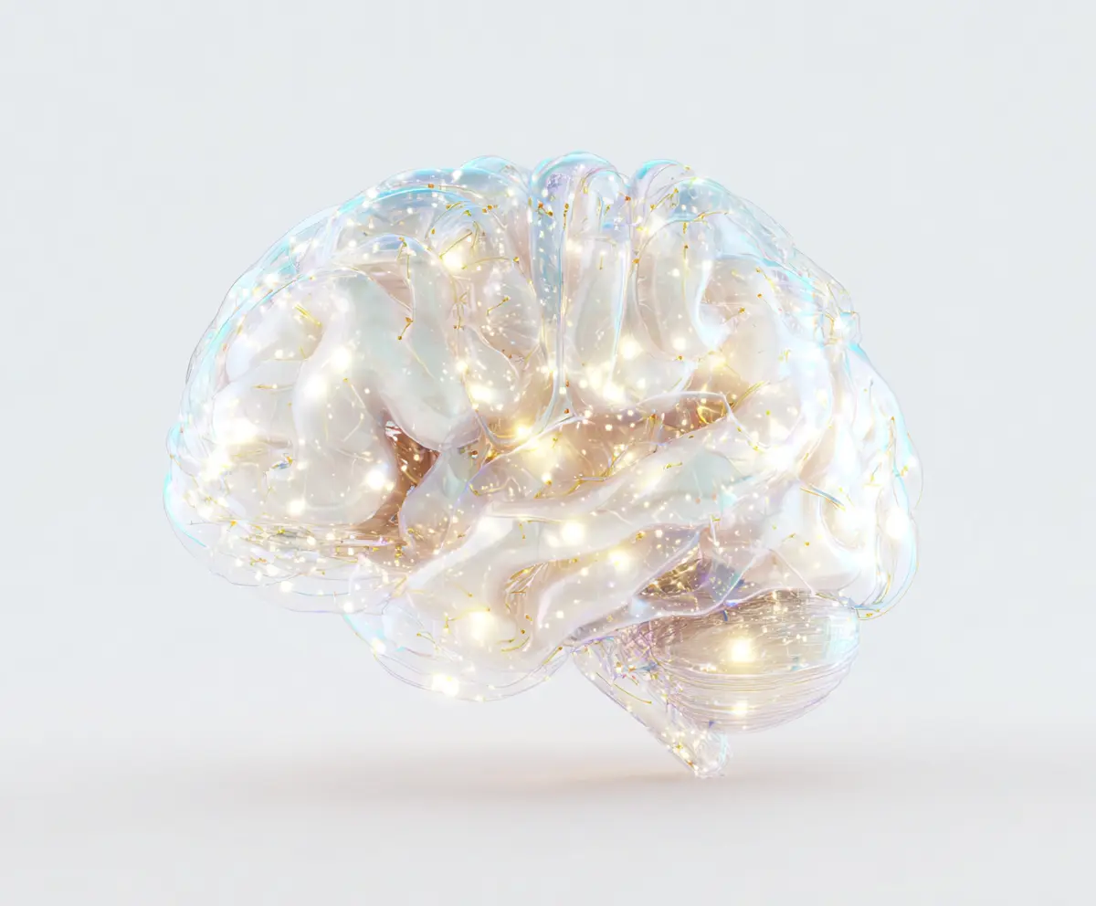 Modelo anatómico del cerebro con materia roja y negra